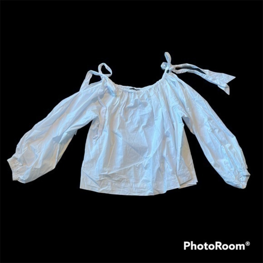 Haute Rogue white sexy tie blouse shirt